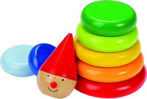 goki  // houten stapeltoren clown